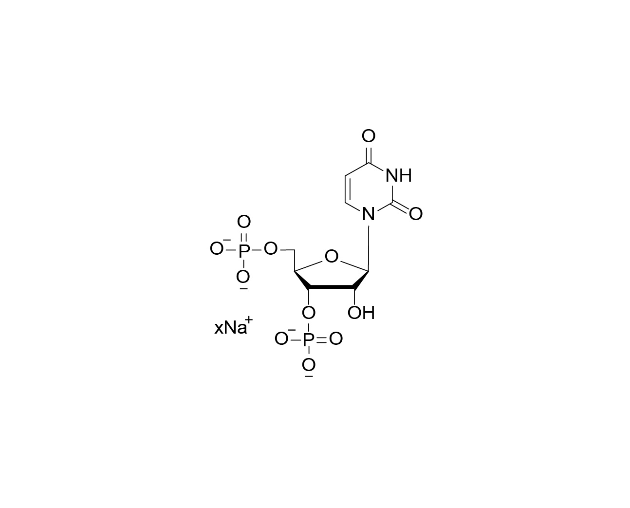 Chemical structure of 3',5'-Uridine Diphosphate Sodium Salt