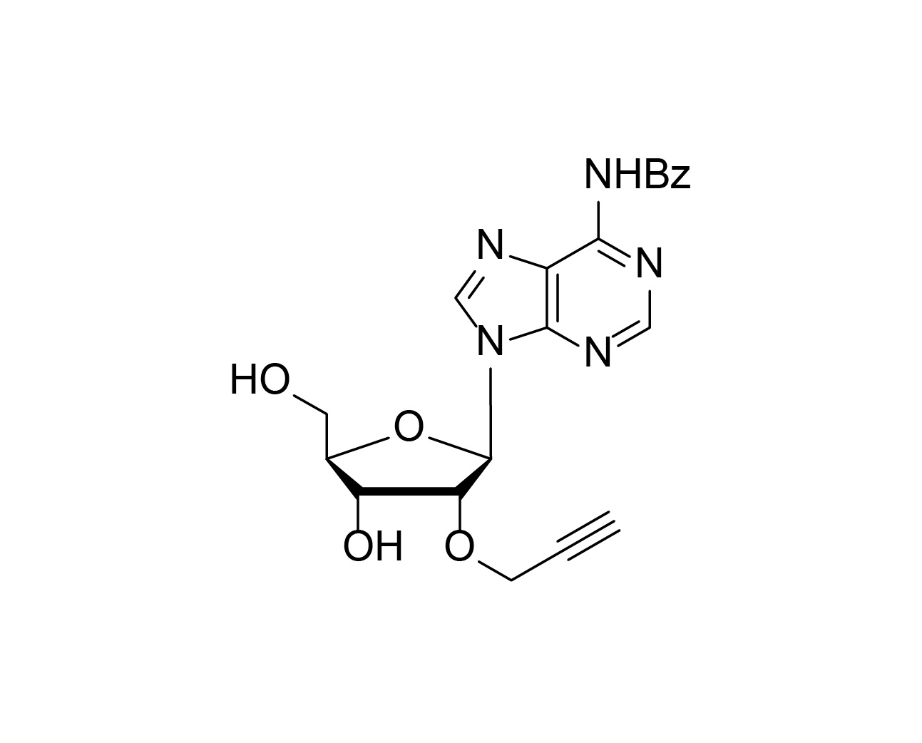 Chemical structure of 2'-O-propargyl-rA(Bz)