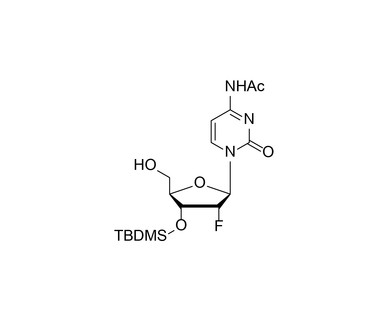 Chemical structure of 3'-O-TBDMS-2'-F-dC(Ac)