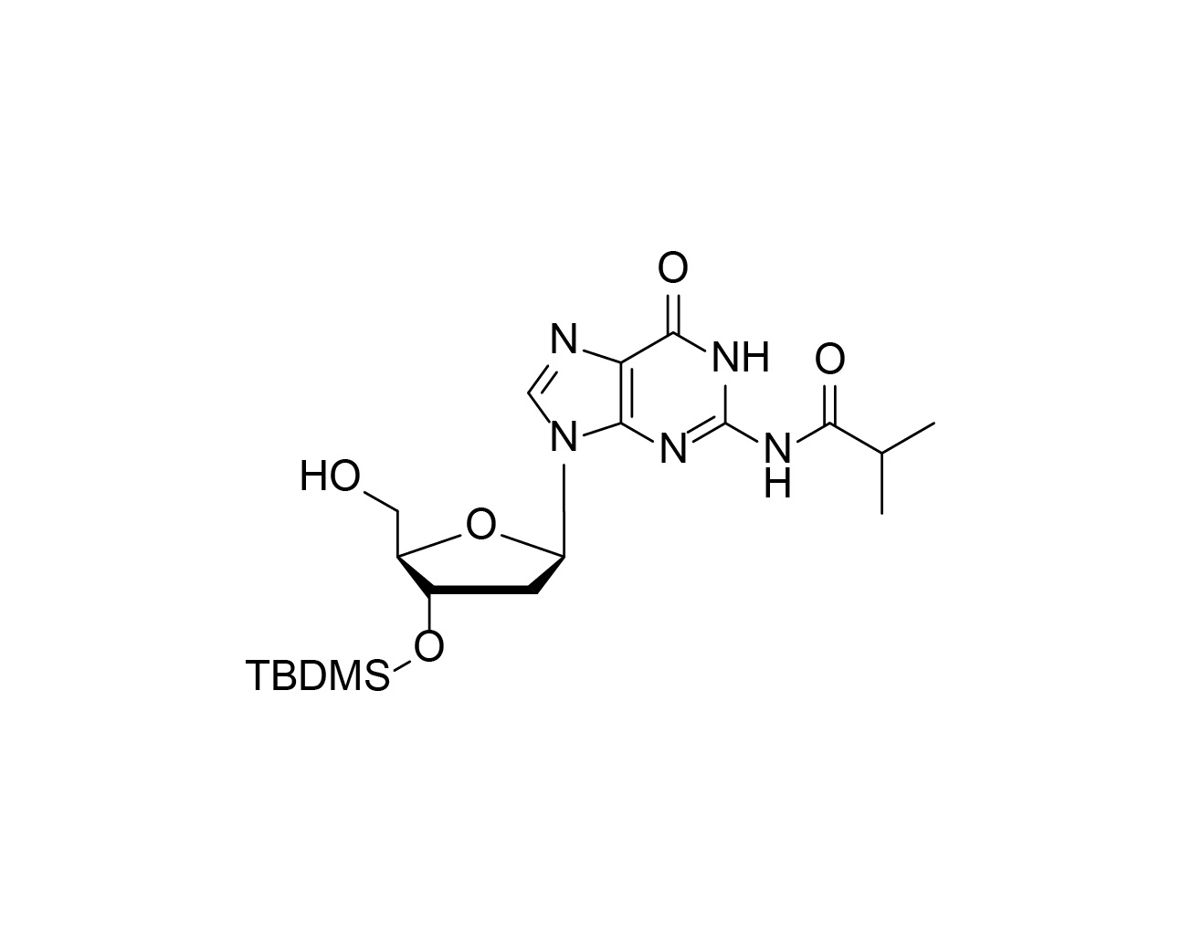 Chemical structure of 3'-O-TBDMS-2'-dG(iBu)