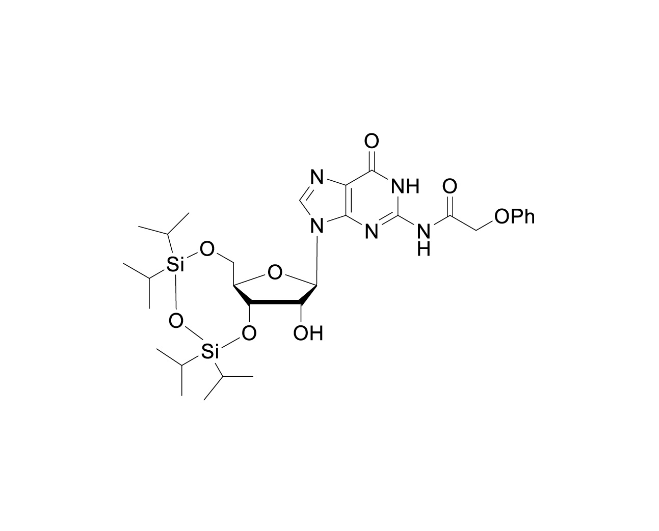 Chemical structure of 3',5'-O-TIPDS-rG(Pac)