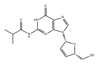 Chemical structure of N2-Isobutyryl-2',3'-didehydro-2',3'-dideoxyguanosine