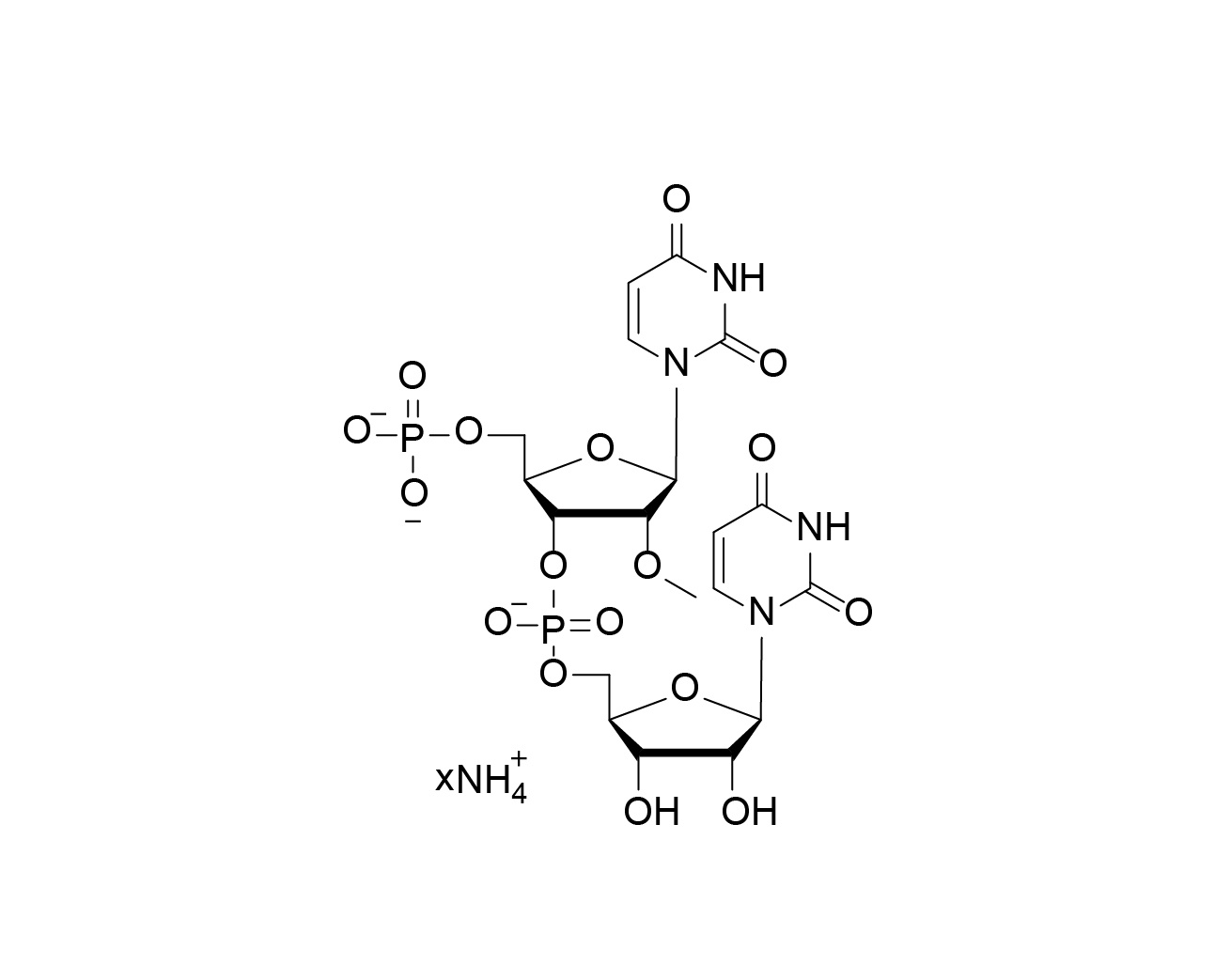 Chemical structure of (2'OMe-5'p-U)pU Ammonium Salt