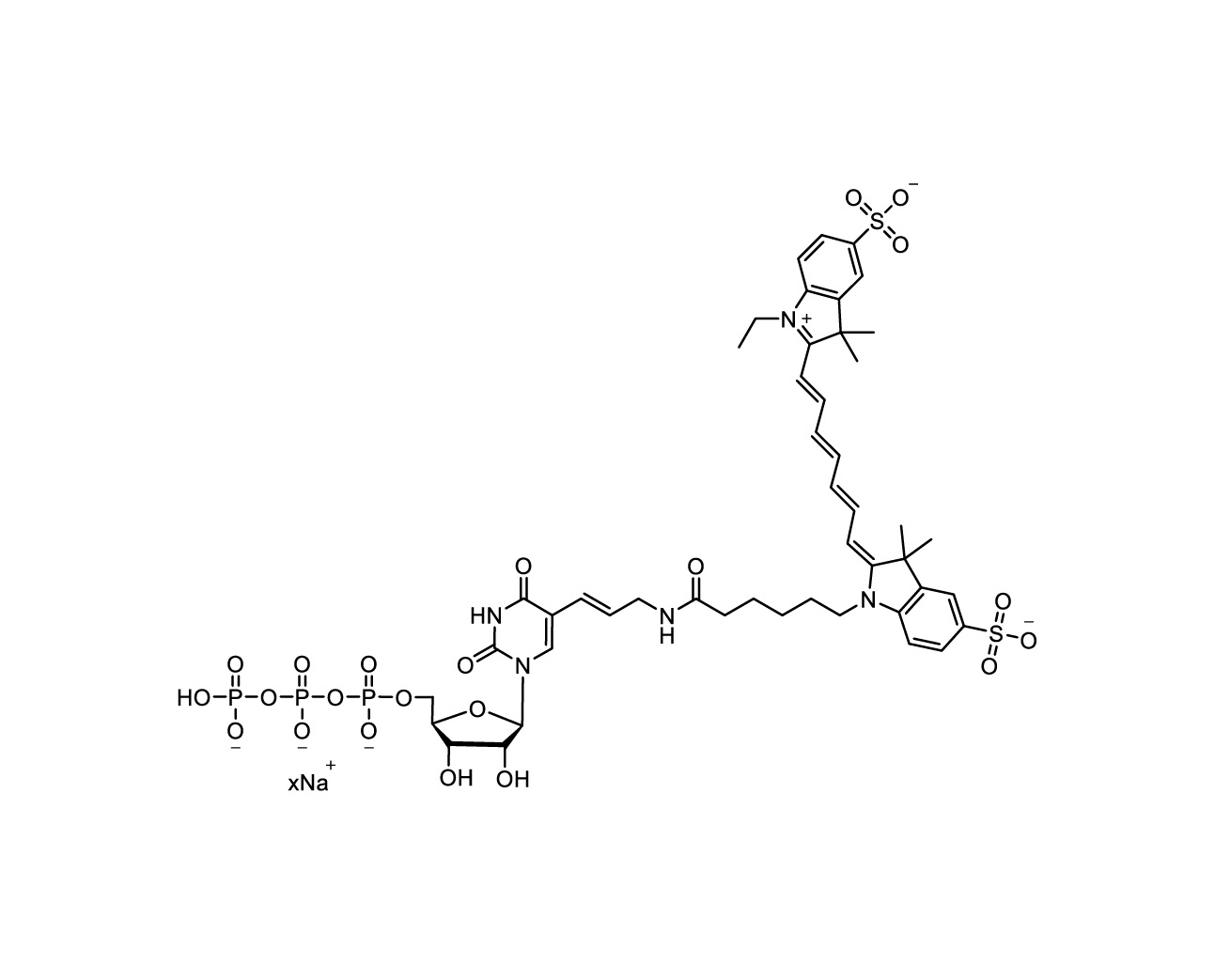 Chemical structure of Cy7-AA-UTP Sodium Salt