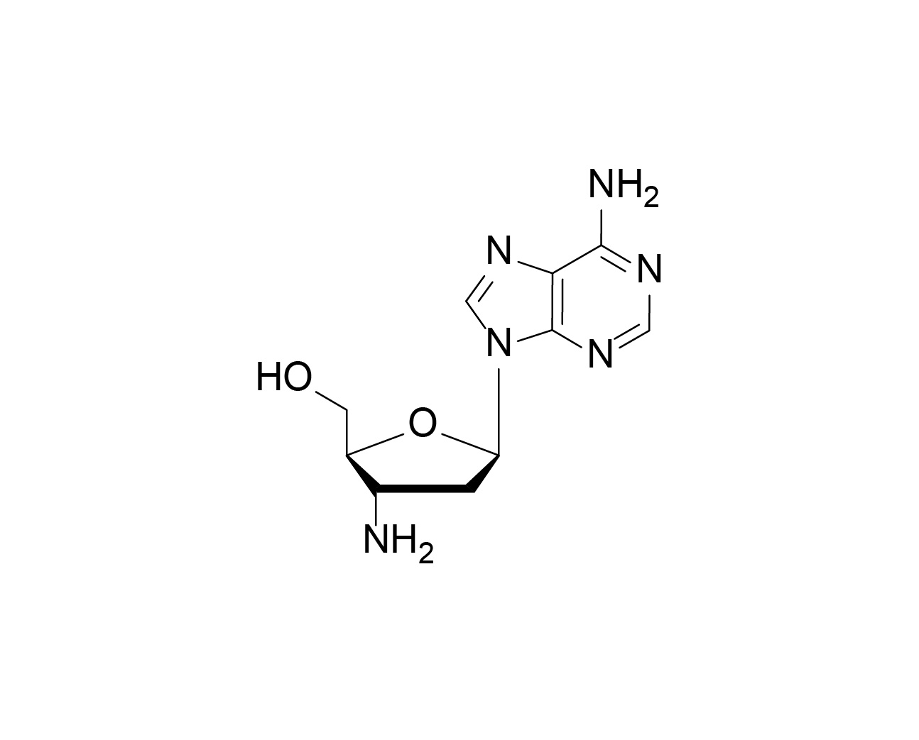 Chemical structure of 3'-NH₂-ddA