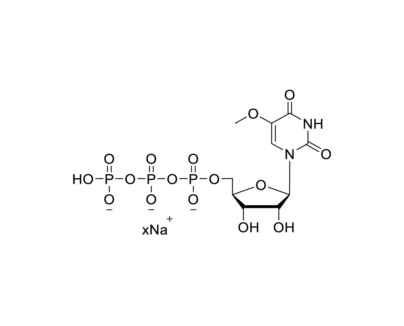 Chemical structure of 5-OMe-UTP Sodium Salt