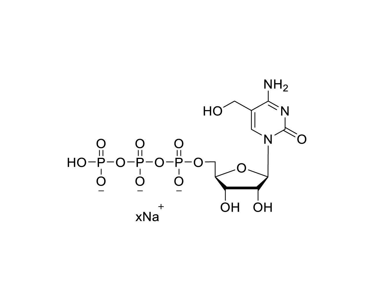 Chemical structure of 5-hme-CTP Sodium Salt