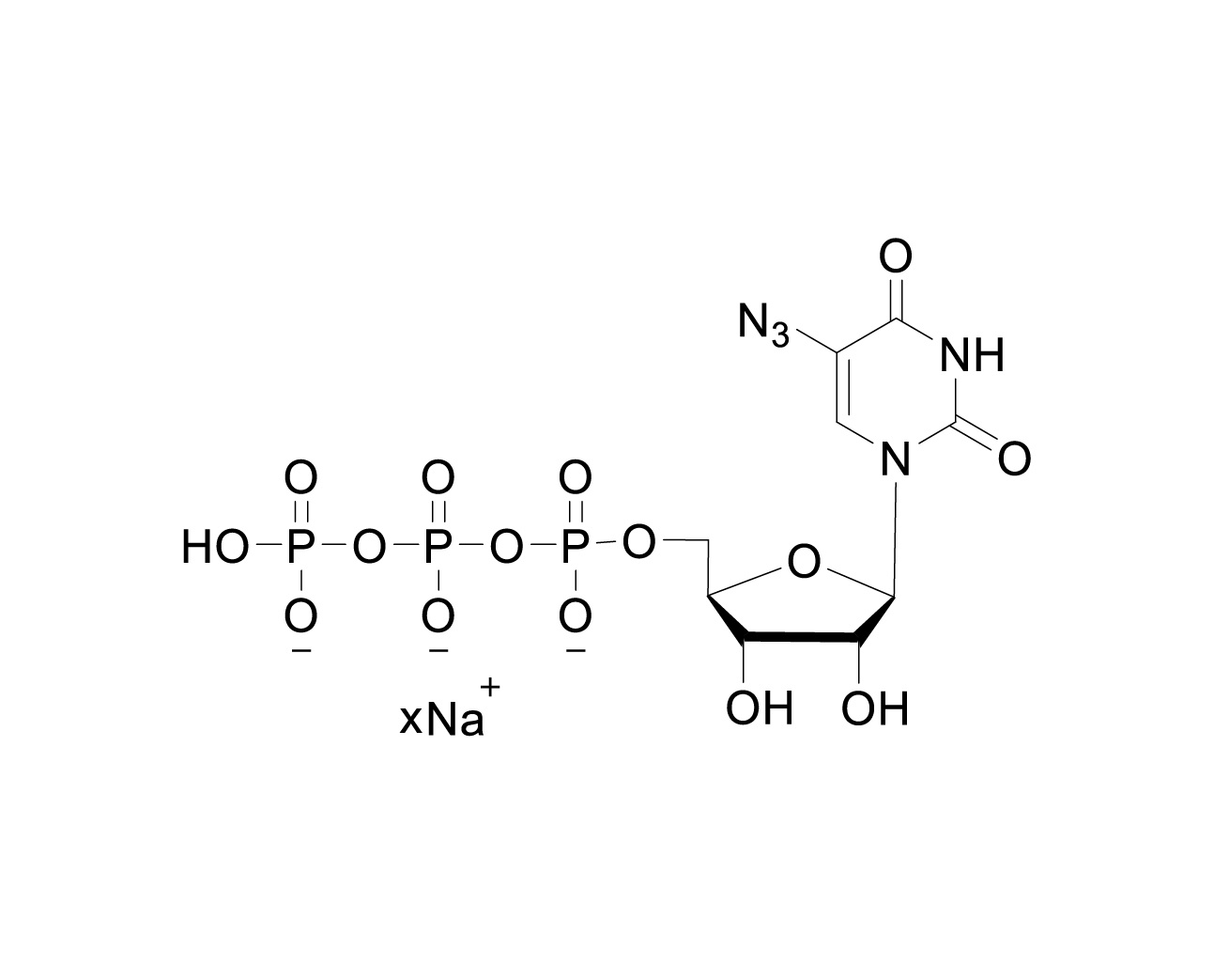 Chemical structure of 5-Azdio-UTP Sodium Salt