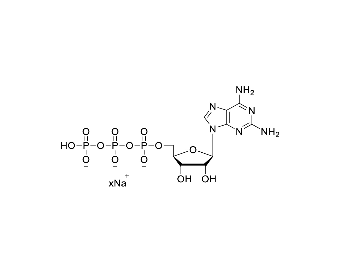 Chemical structure of 2-NH₂-ATP Sodium Salt
