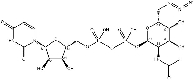 Chemical structure of UDP-6-azido-6-deoxy-N-acetyl-D-galactosamine disodium salt