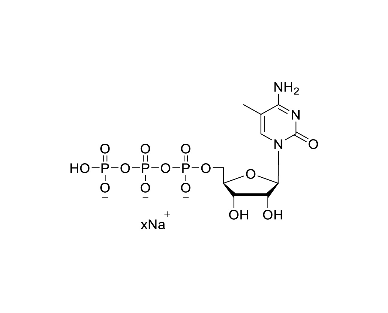 Chemical structure of 5-Me-CTP Sodium Salt