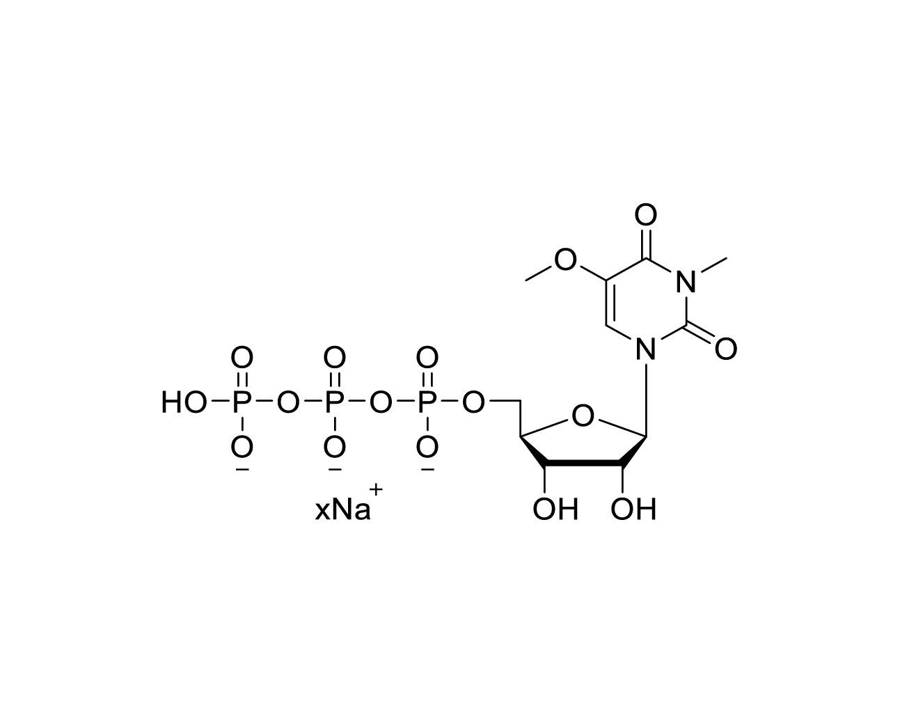 Chemical structure of 3-Me-5-OMe-UTP Sodium Salt