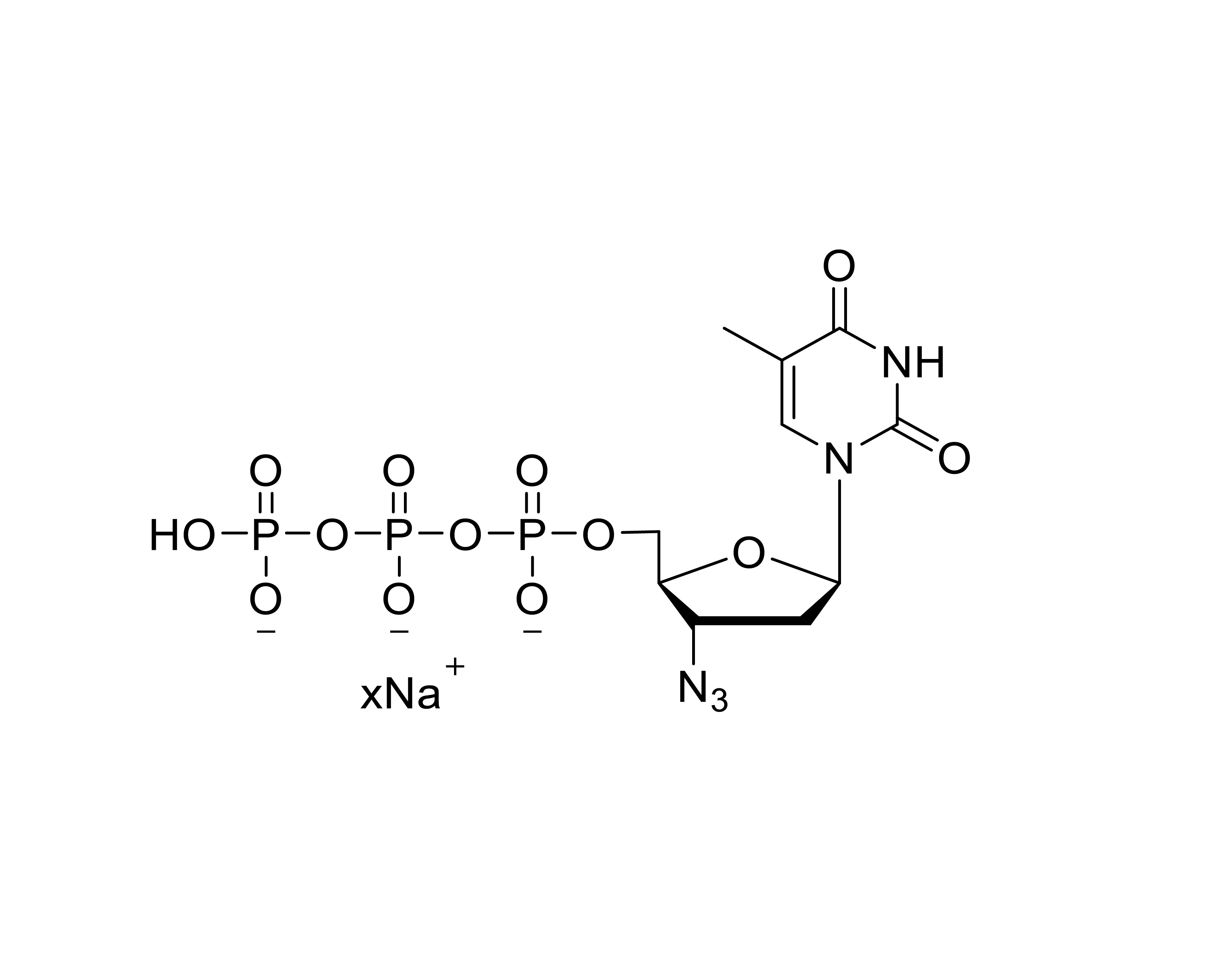 Chemical structure of 3′-Azido-ddTTP Sodium Salt