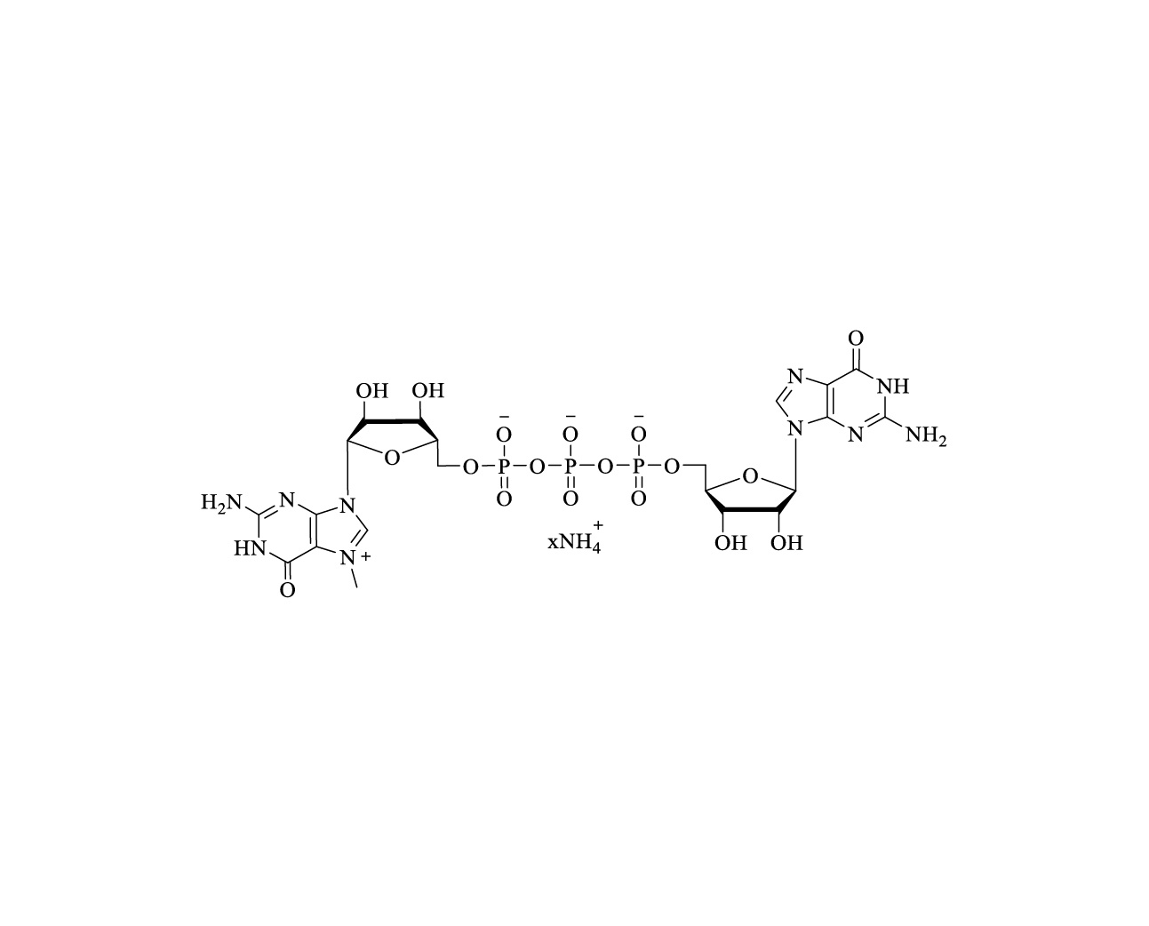 Chemical structure of m7G(5')ppp(5')G Ammonium Salt