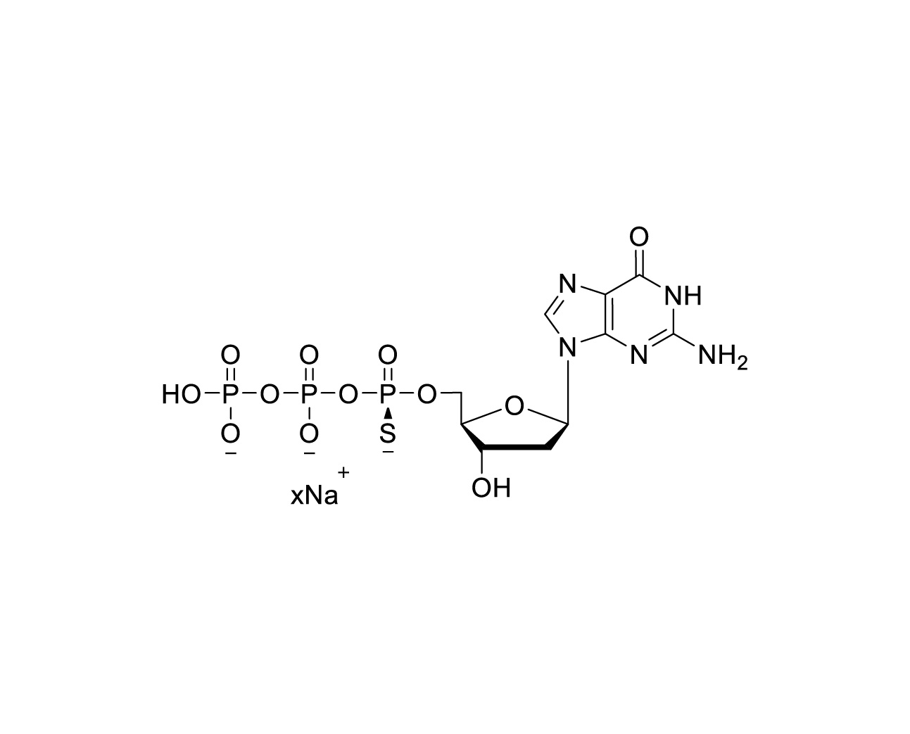 Chemical structure of dGTPαS (Sp isomer) Sodium Salt