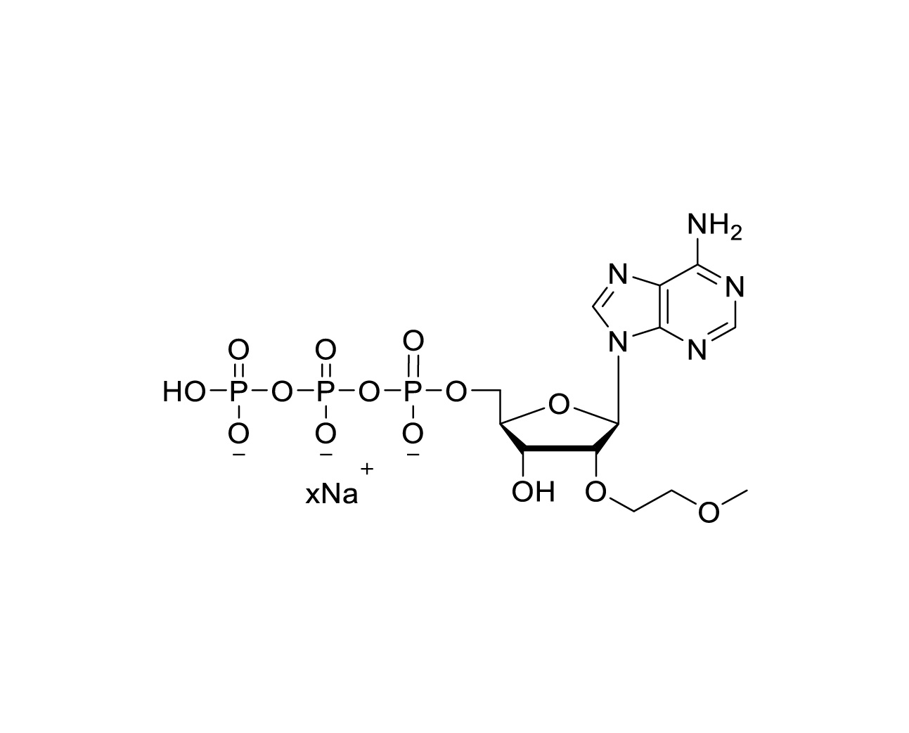 Chemical structure of 2'-O-MOE-ATP Sodium Salt