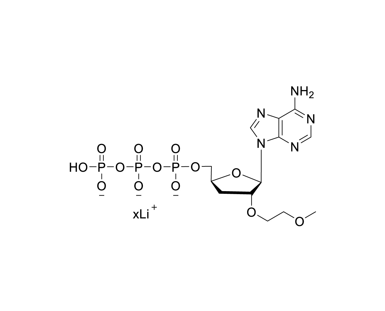 Chemical structure of 2'-O-MOE-3'-dATP Lithium Salt