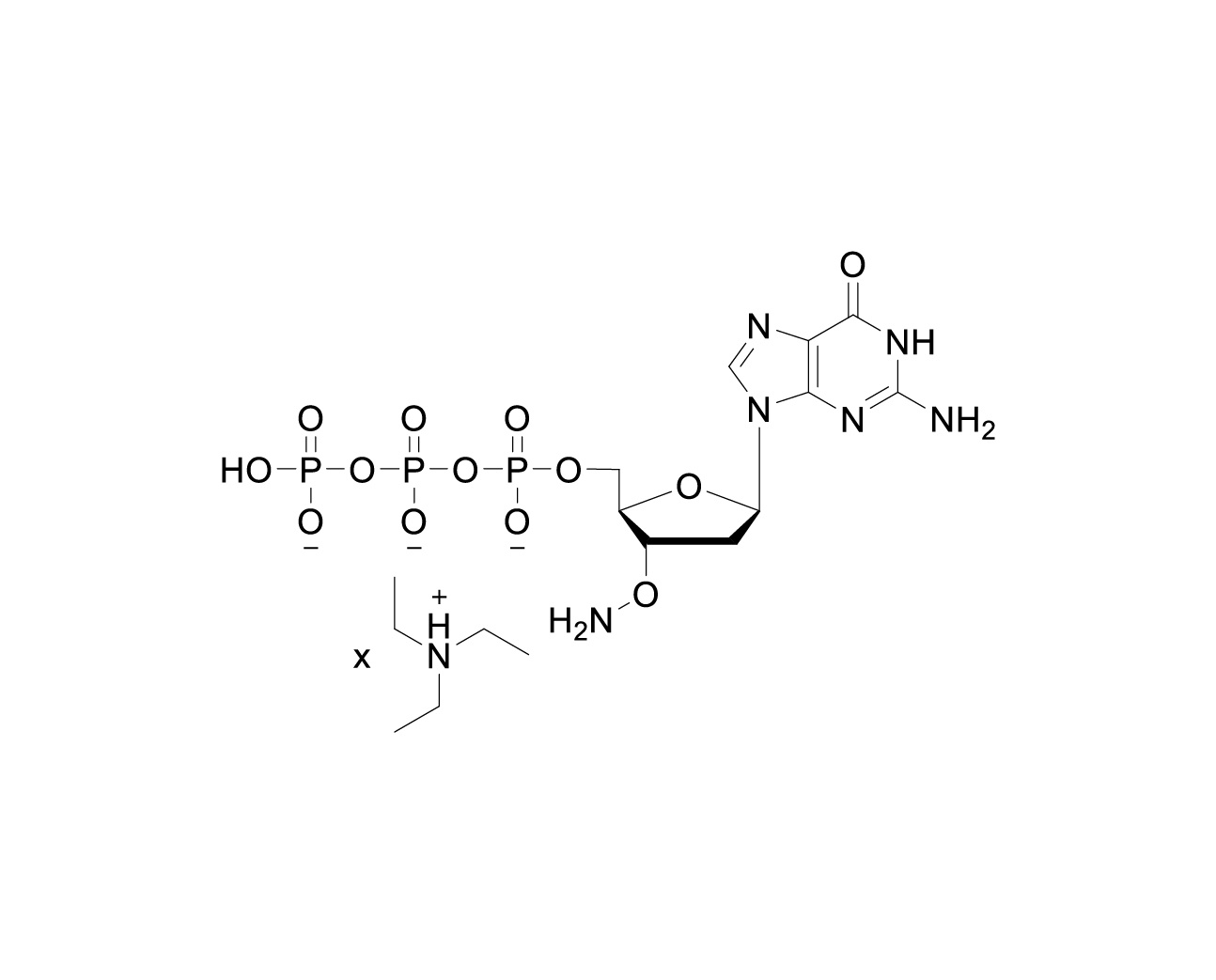 Chemical structure of 3'-ONH₂-dGTP TEA Salt
