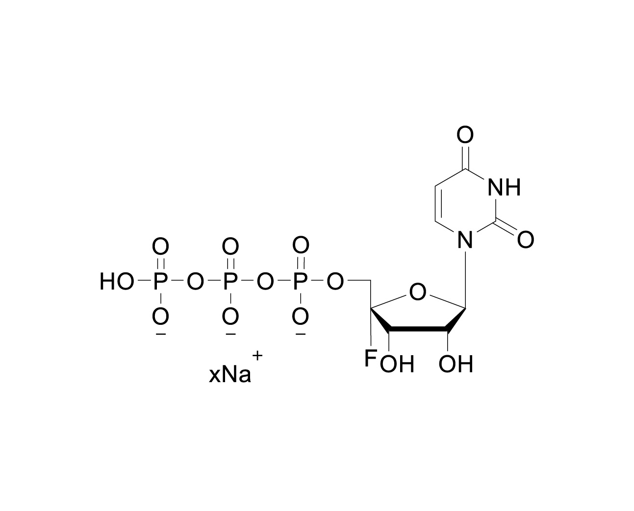 Chemical structure of 4'-F-UTP Sodium Salt