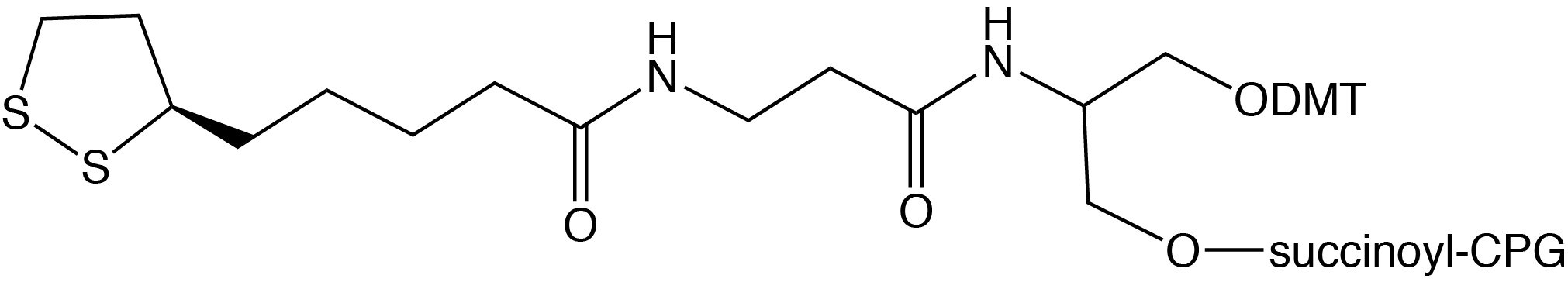 Support linkage schematic for 3'-Dithiol Serinol CPG