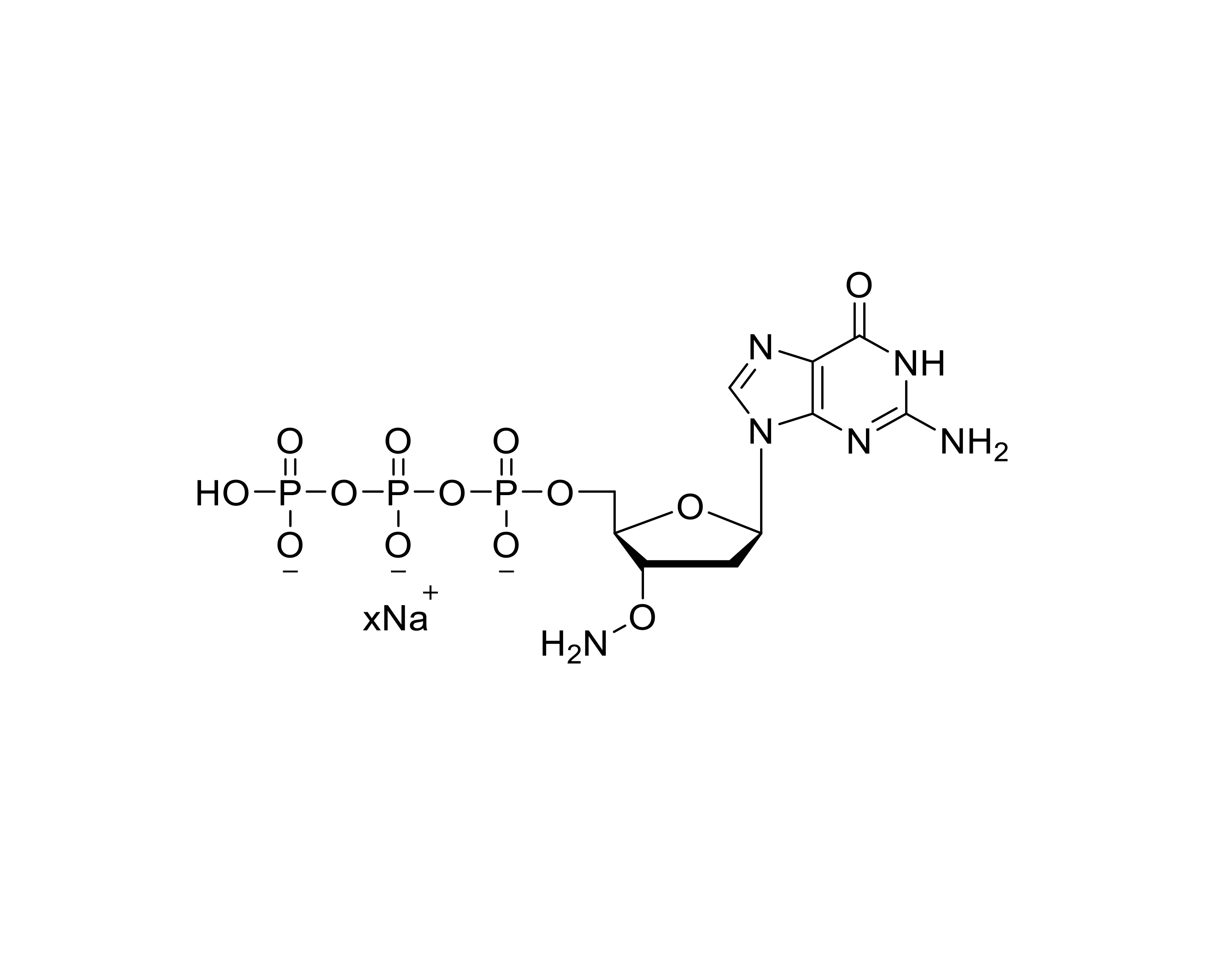 Chemical structure of 3'-ONH₂-dGTP Sodium Salt