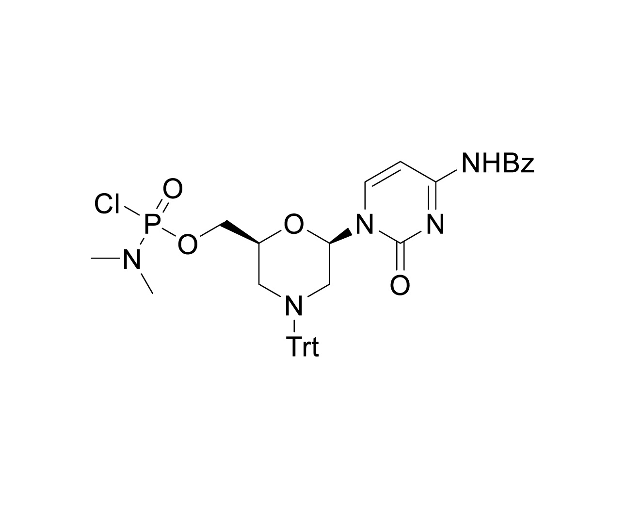 Chemical structure of N4-Bz protected C PMO Monomer