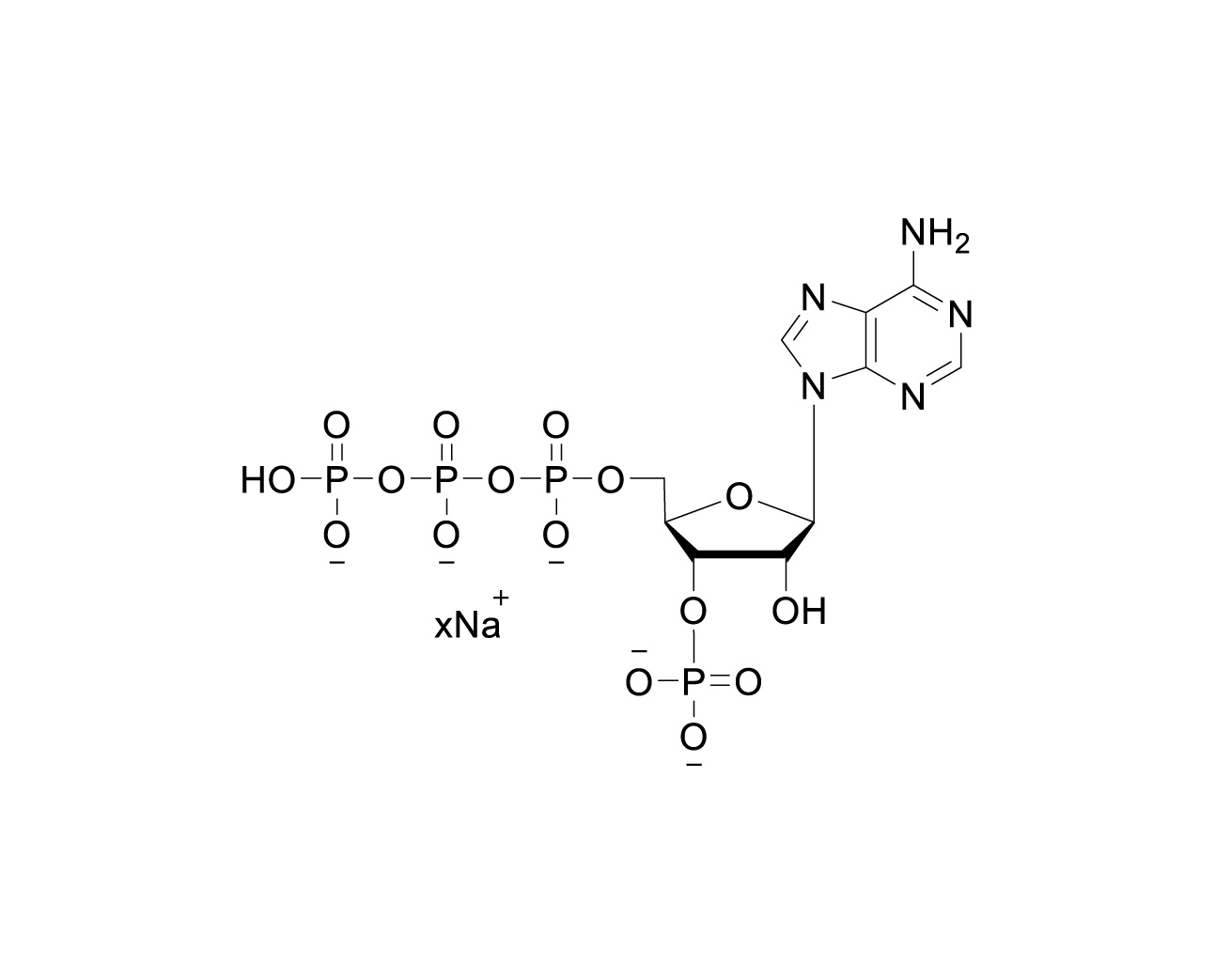 Chemical structure of 3'-P-ATP Sodium Salt