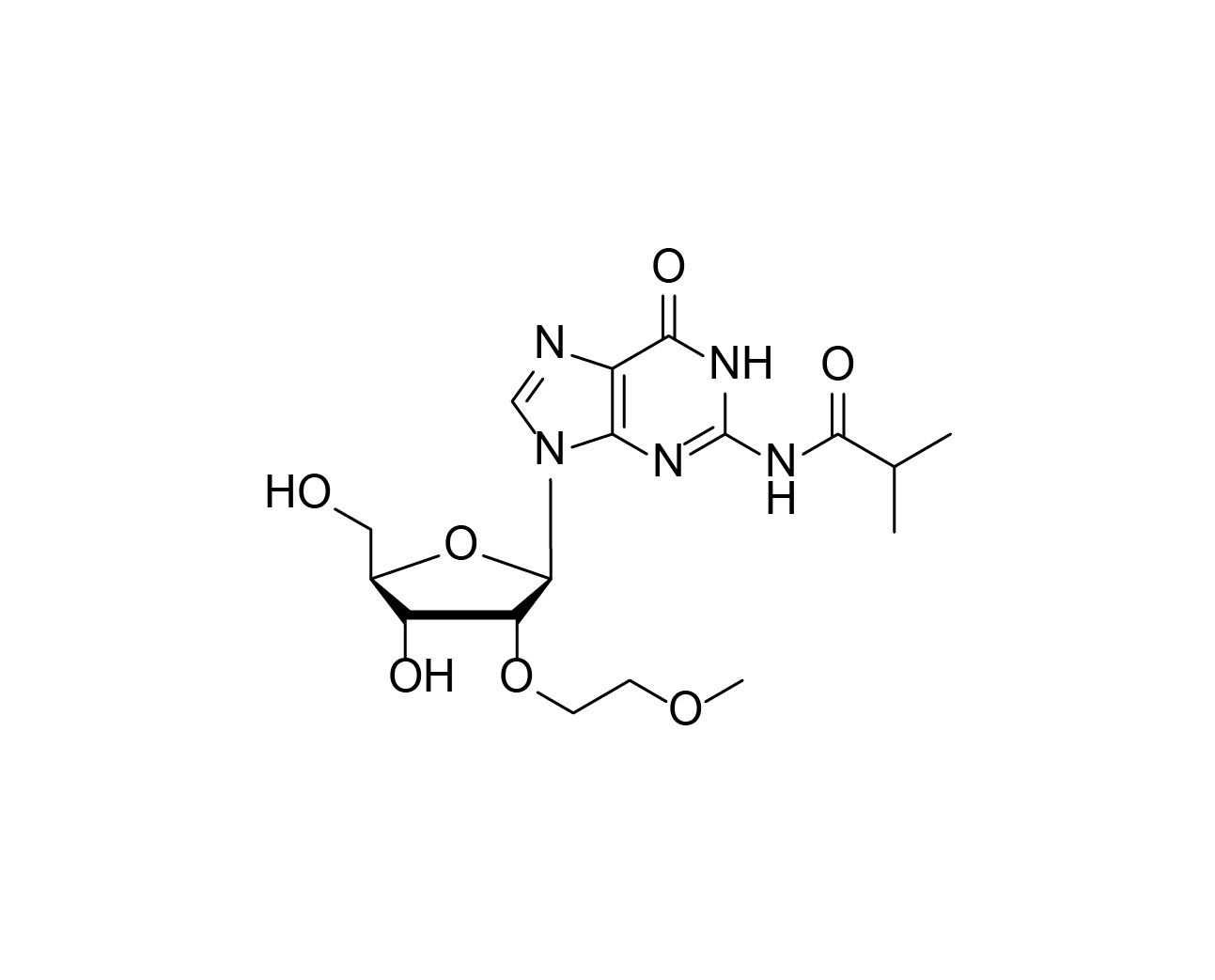 Chemical structure of 2'-O-MOE-rG(iBu)
