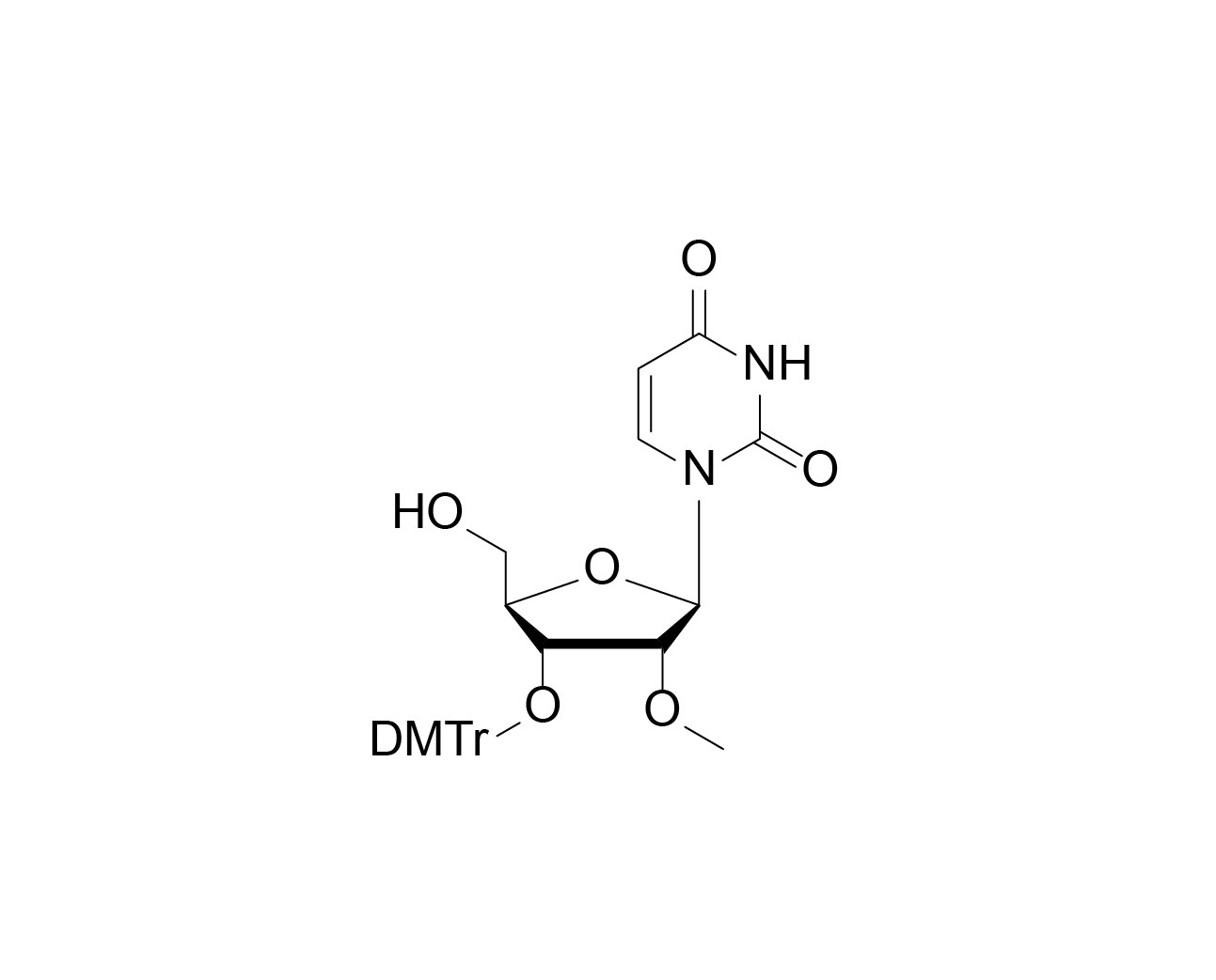 Chemical structure of 3'-O-DMTr-2'-O-Me-rU