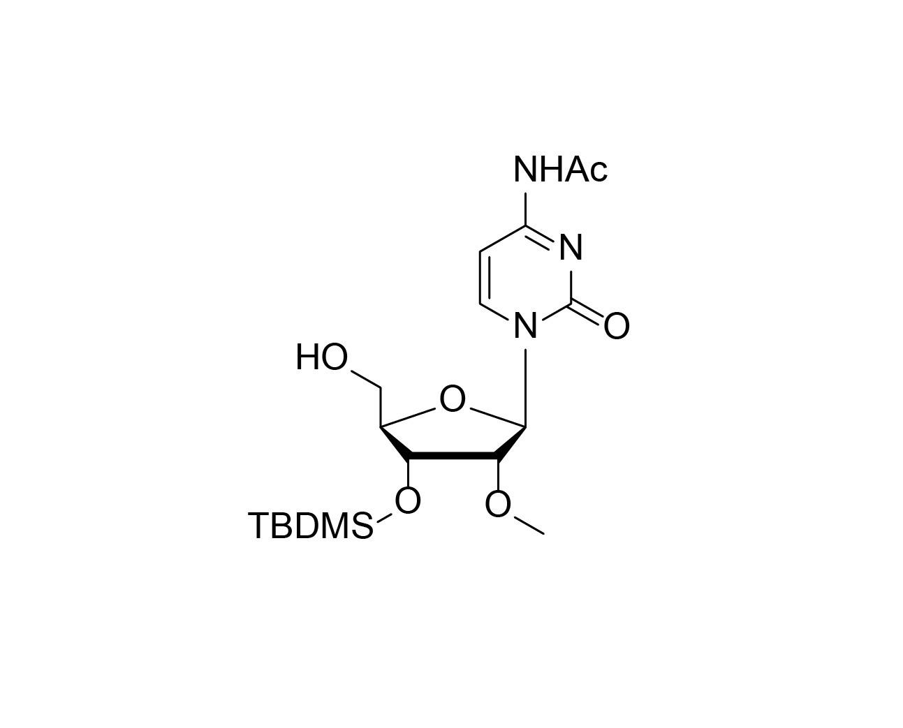Chemical structure of 3'-O-TBDMS-2'-O-Me-rC(Ac)