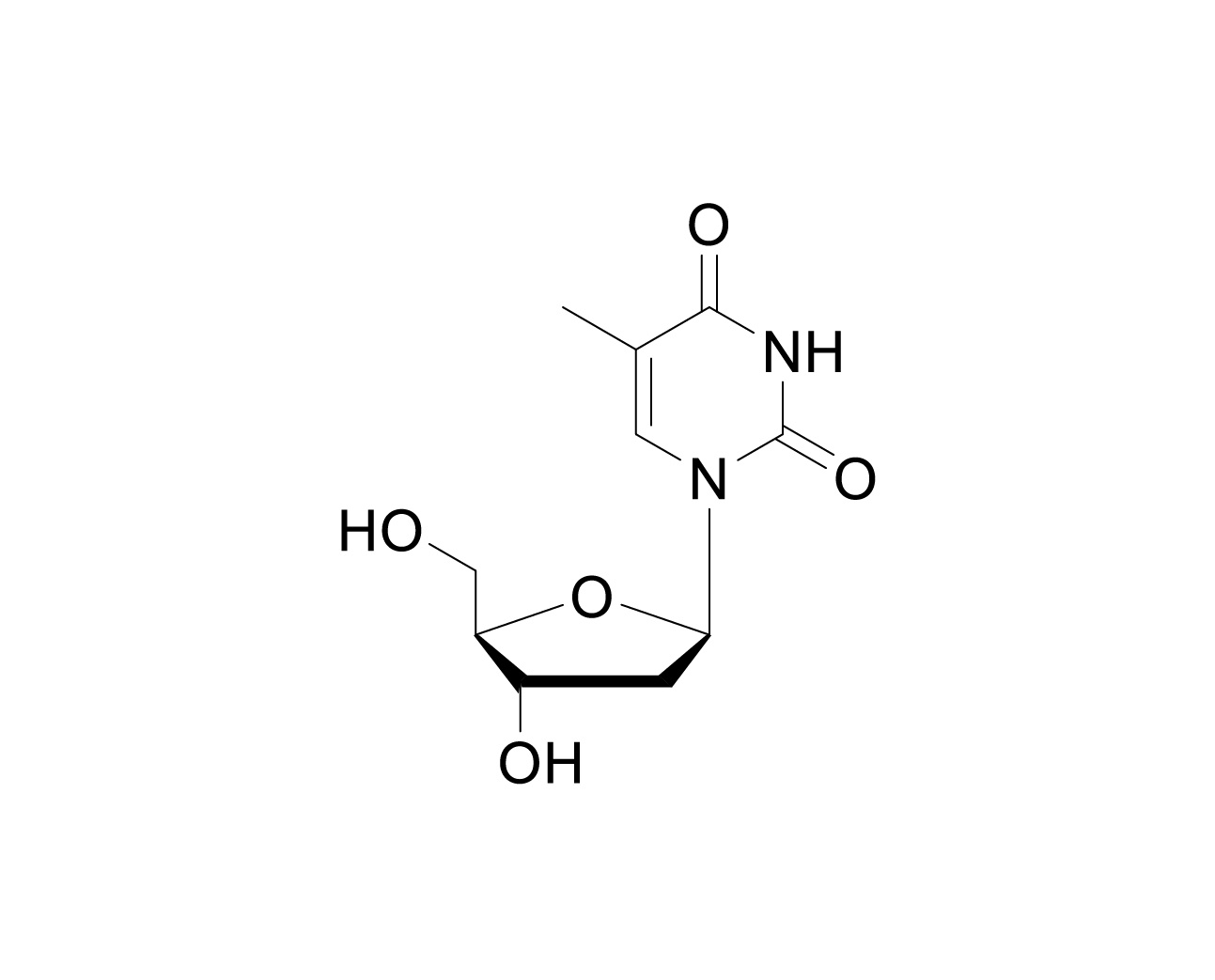Chemical structure of 2'-dT