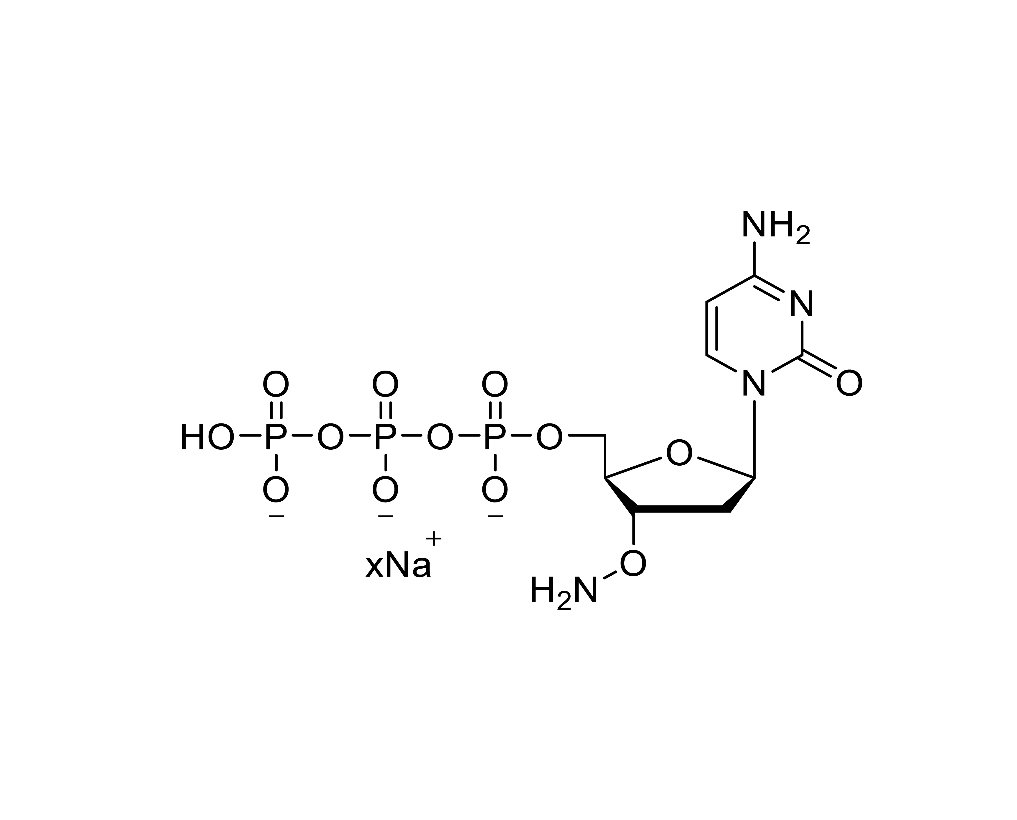Chemical structure of 3'-ONH₂-dCTP Sodium Salt