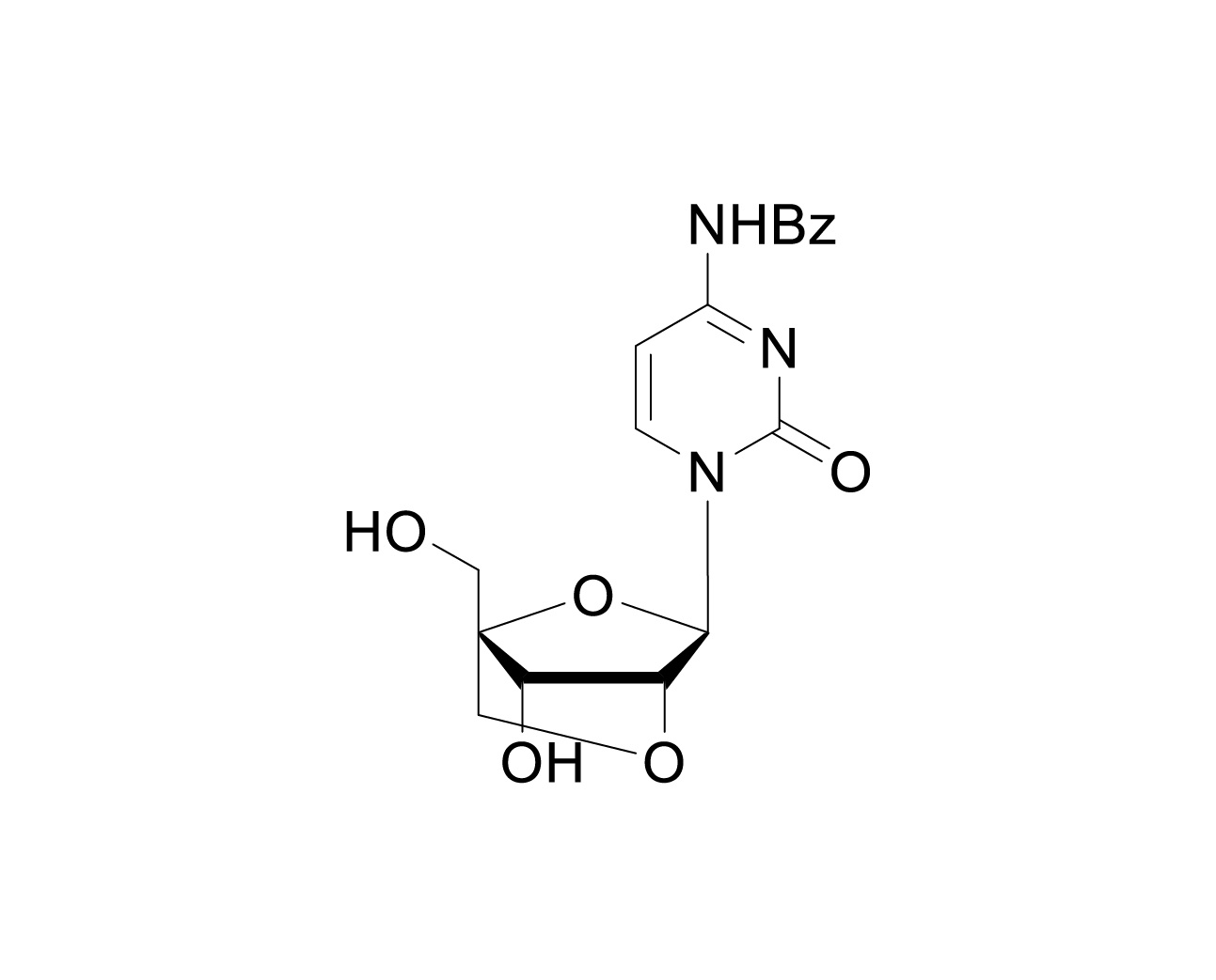 Chemical structure of 2'-O-4'-C-Locked-rC(Bz)