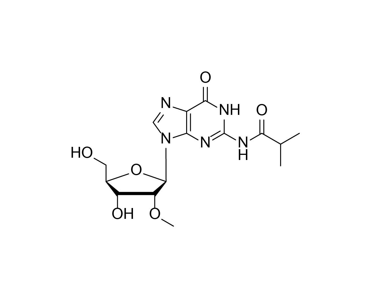 Chemical structure of 2'-O-Me-rG(iBu)