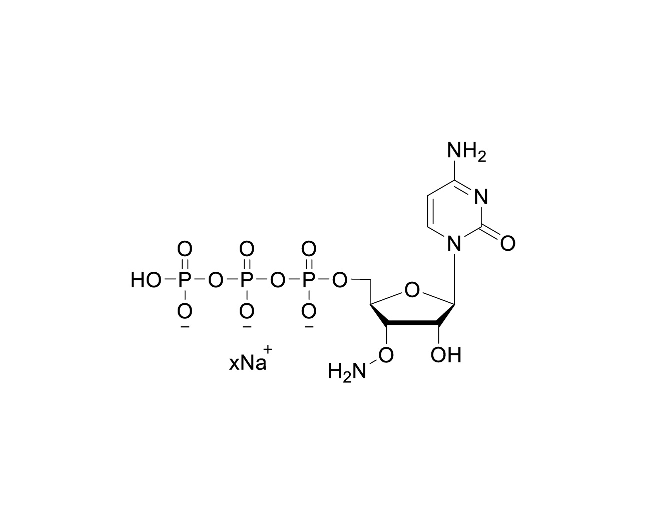 Chemical structure of 3'-ONH₂-CTP Sodium Salt