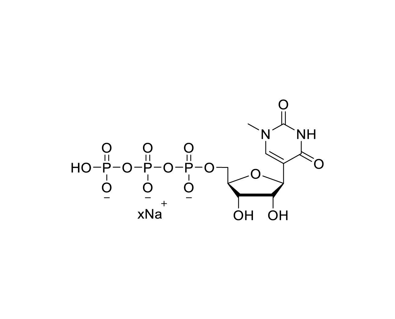 Chemical structure of N1-Me-pUTP Sodium Salt