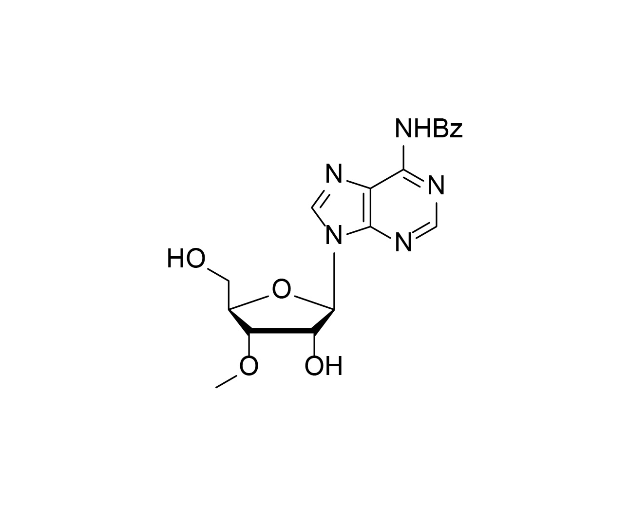 Chemical structure of 3'-O-Me-rA(Bz)