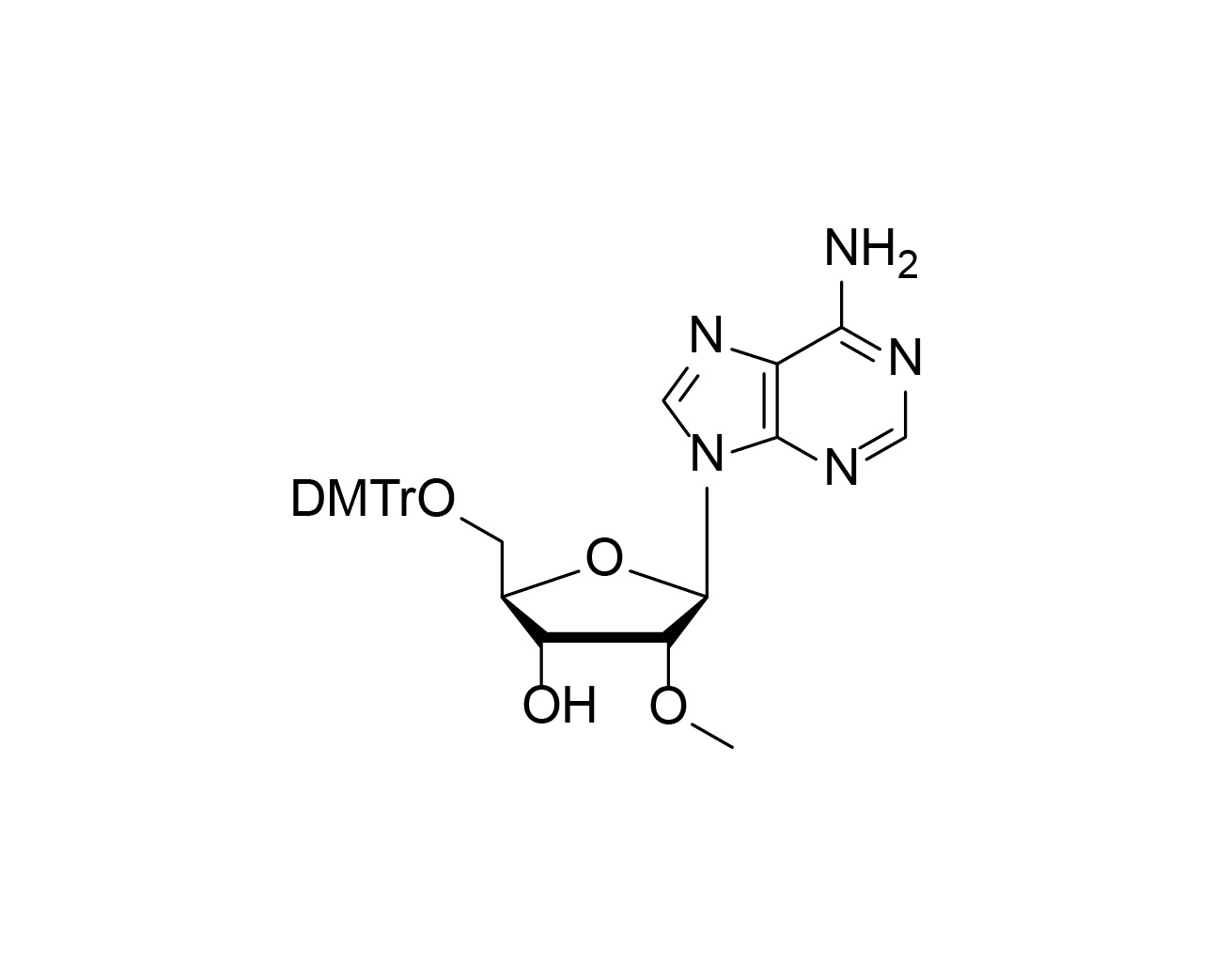 Chemical structure of 5'-O-DMTr-2'-O-Me-rA