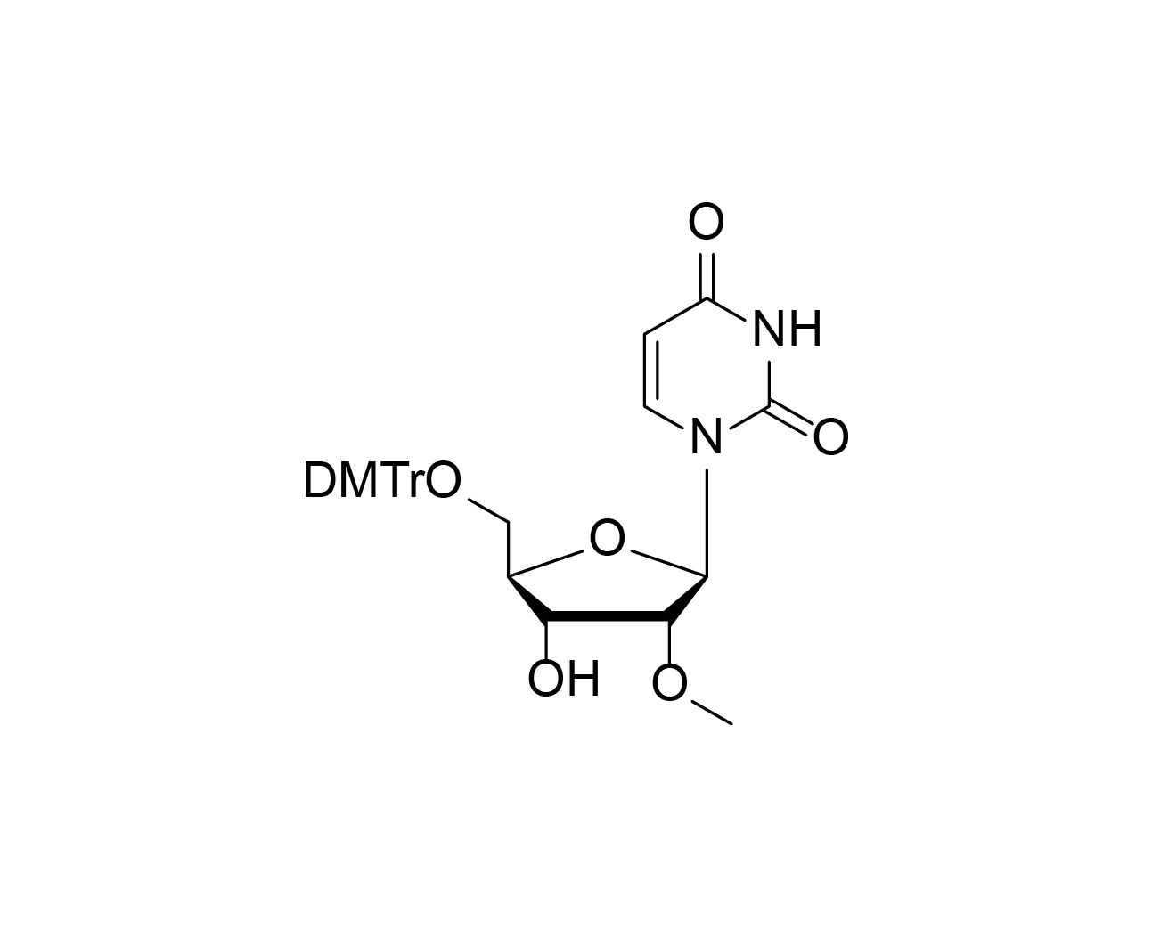 Chemical structure of 5'-O-DMTr-2'-O-Me-rU