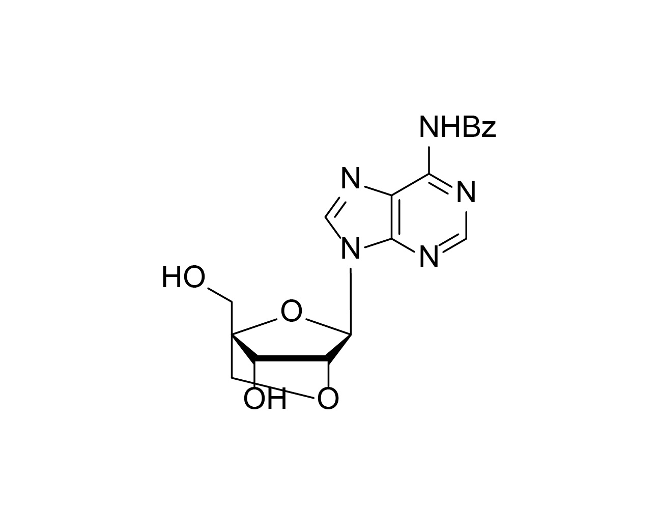 Chemical structure of 2'-O-4'-C-Locked-rA(Bz)