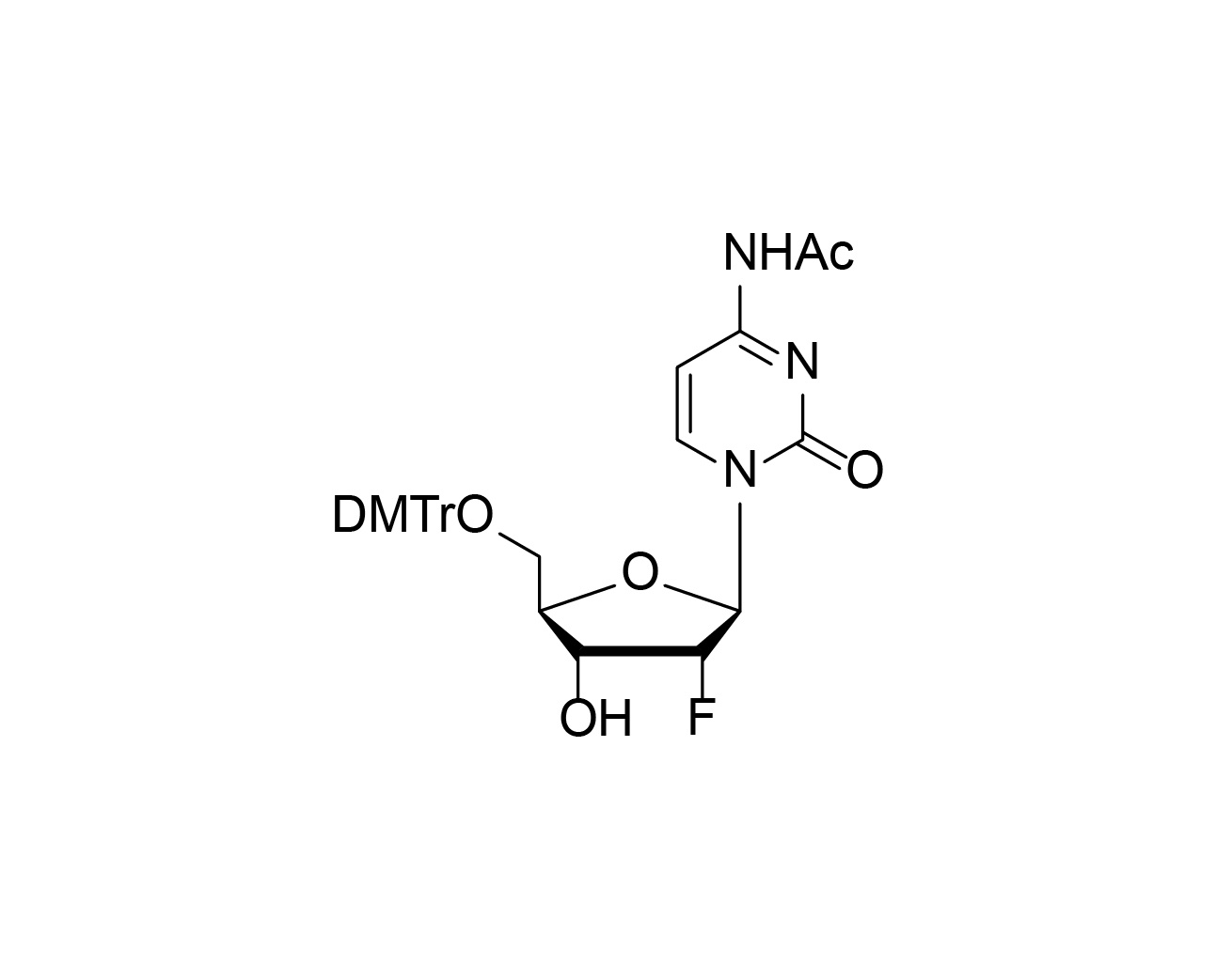 Chemical structure of 5'-O-DMTr-2'-F-dC(Ac)
