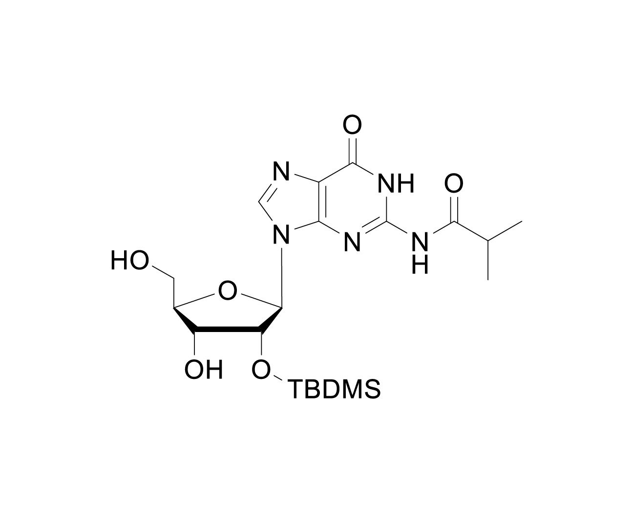 Chemical structure of 2'-O-TBDMS-rG(iBu)