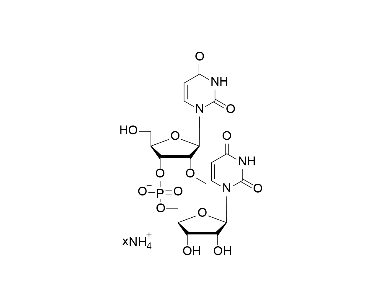 Chemical structure of 5'-OH-(2'OMe-U)pU Ammonium Salt