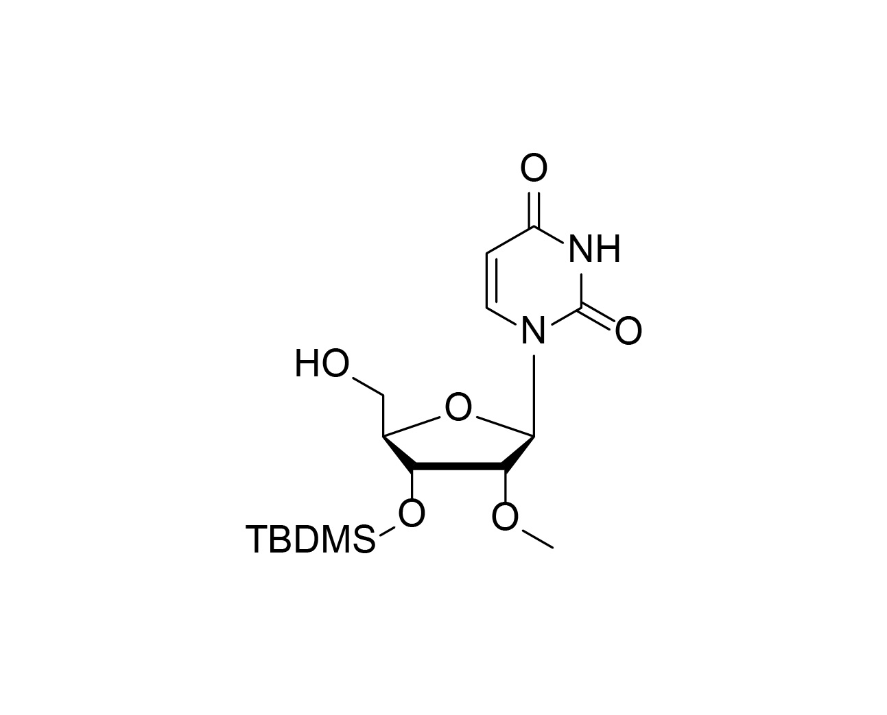 Chemical structure of 3'-TBDMS-2'-O-Me-rU