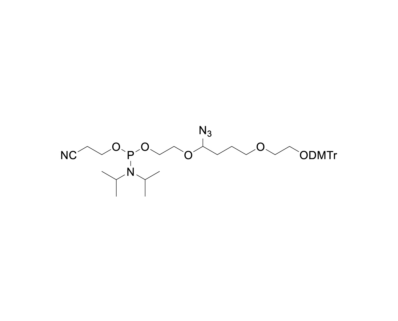 Chemical structure of Spacer PEG-N3 Phosphoramidite