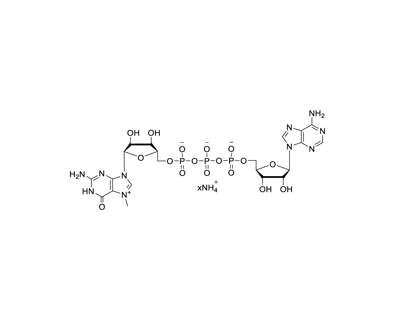 Chemical structure of CAP G(5')ppp(5')A Ammonium Salt