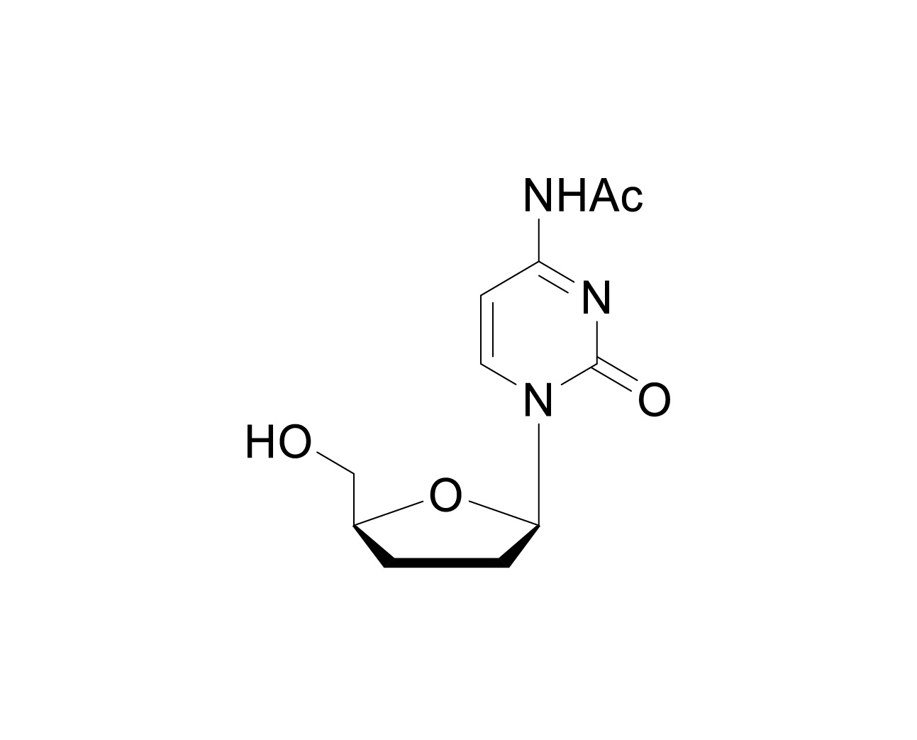 Chemical structure of 2',3'-dideoxy-C(Ac)