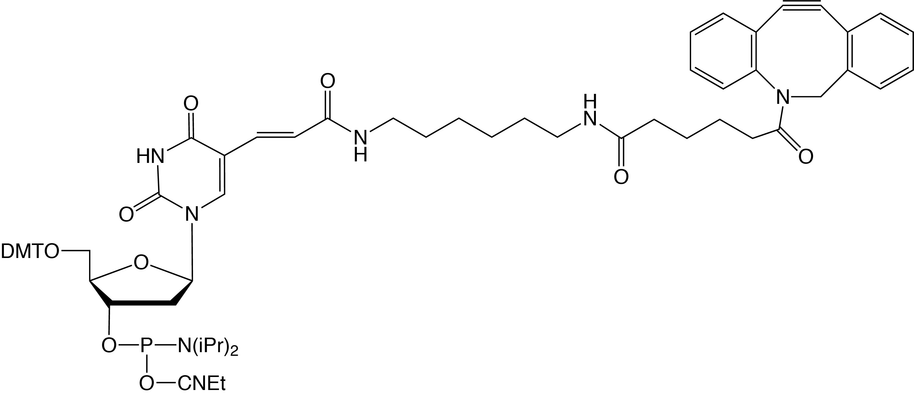 Chemical structure of DBCO-dT-CE Phosphoramidite