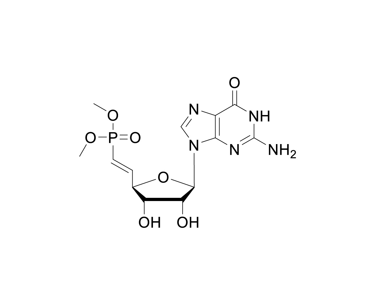 Chemical structure of 5'-Me-(E)-vinyl phosphonate-rG