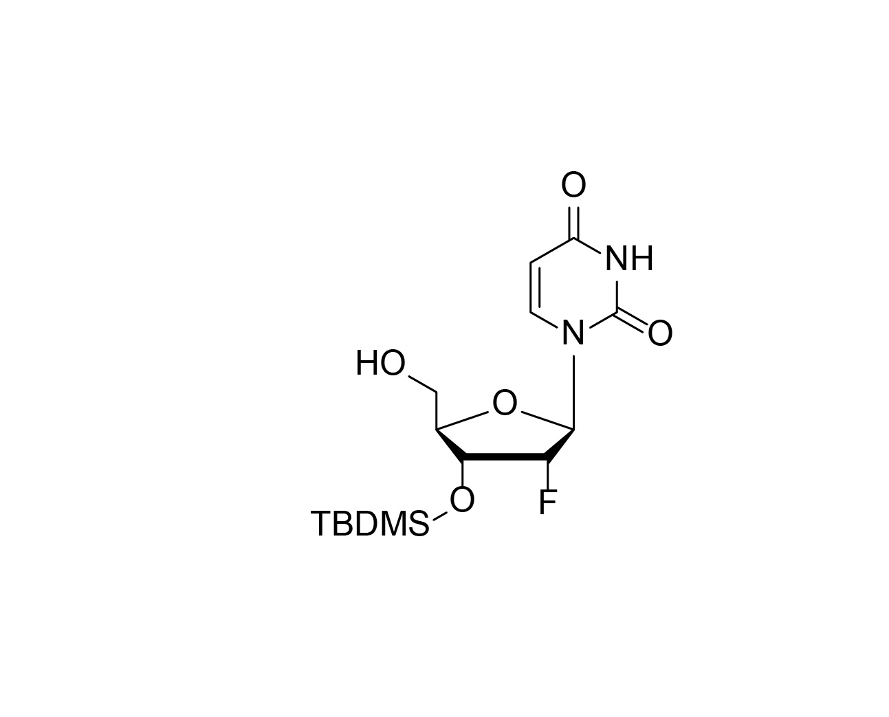 Chemical structure of 3'-O-TBDMS-2'-F-dU